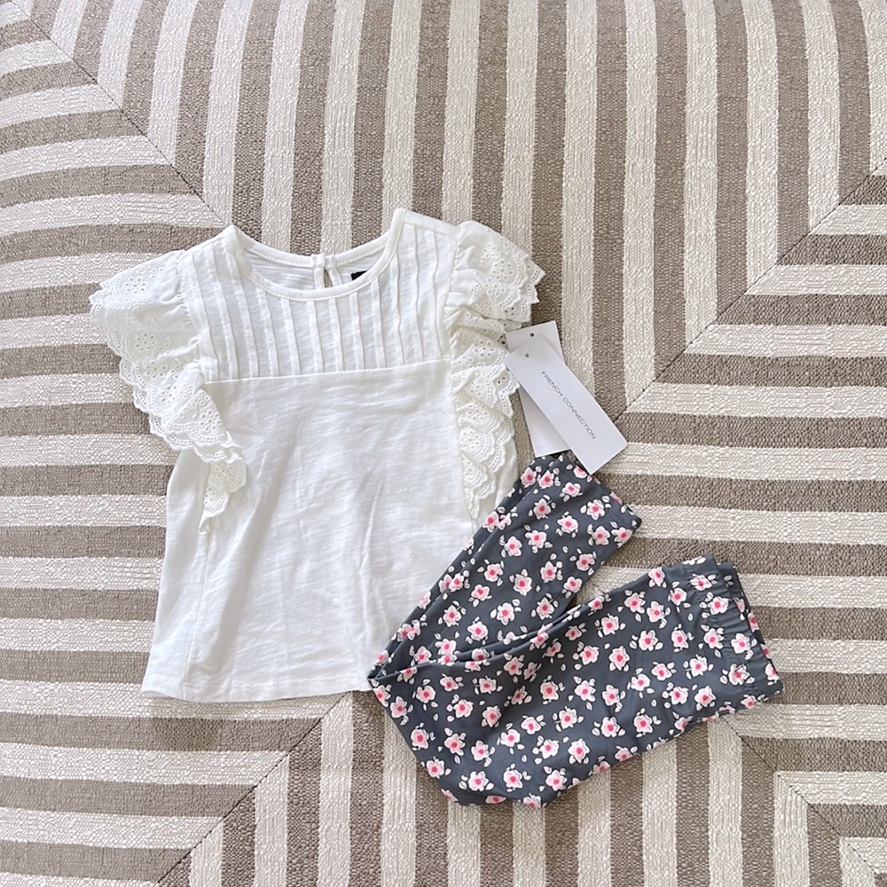 French Connection Toddler Girl 2-piece Set Top & Floral Leggings